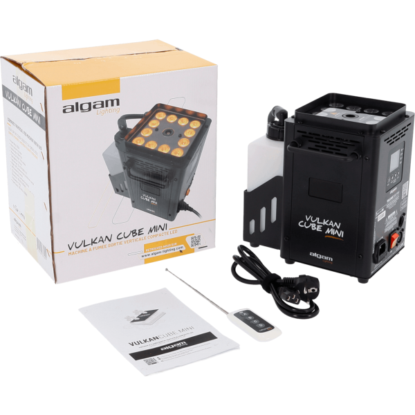 Algam Lighting VULKAN-CUBE-MINI Machine geyser verticale compacte 1200W - 566 m³/min - Led 12x RGBA